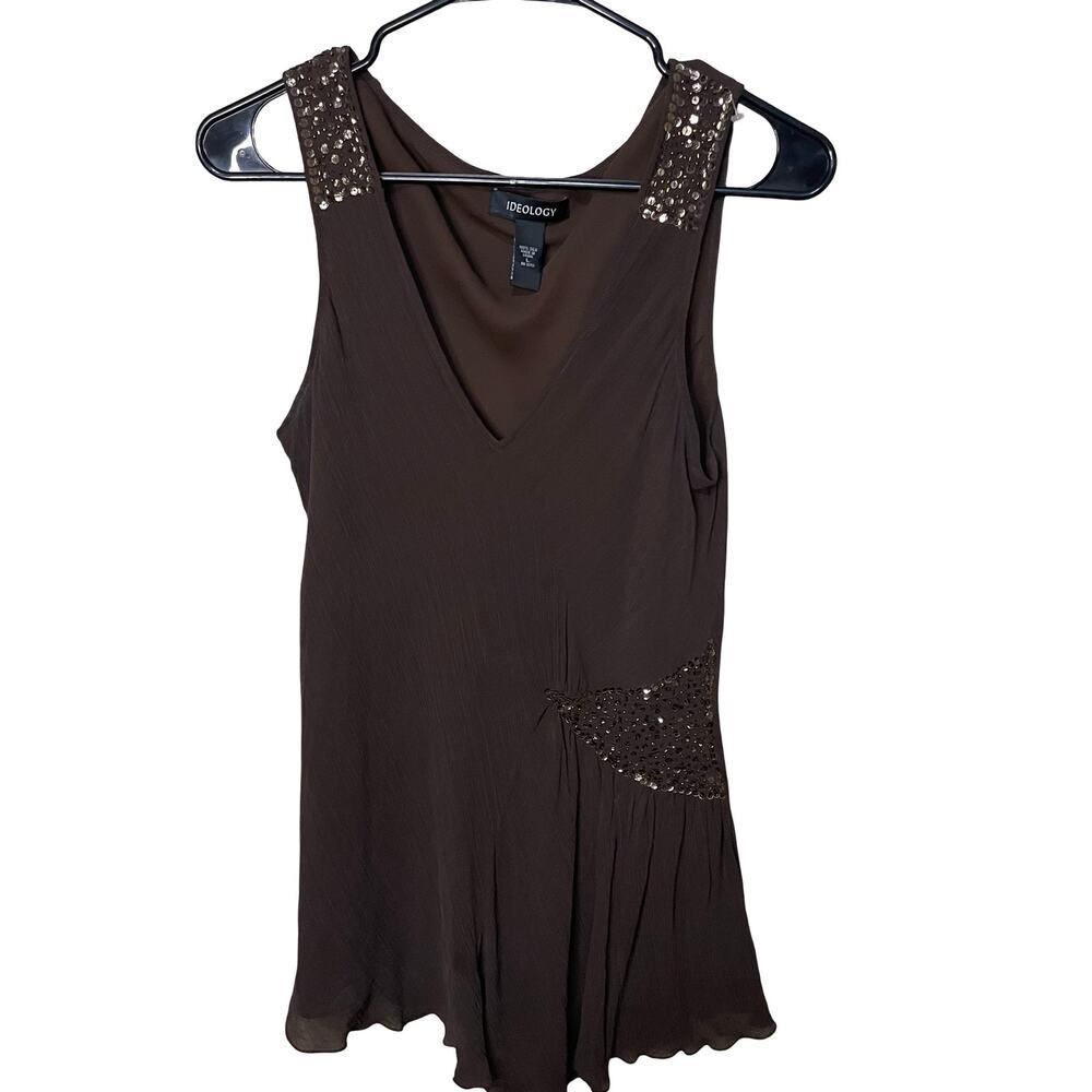 Ideology 100% silk sequined tank